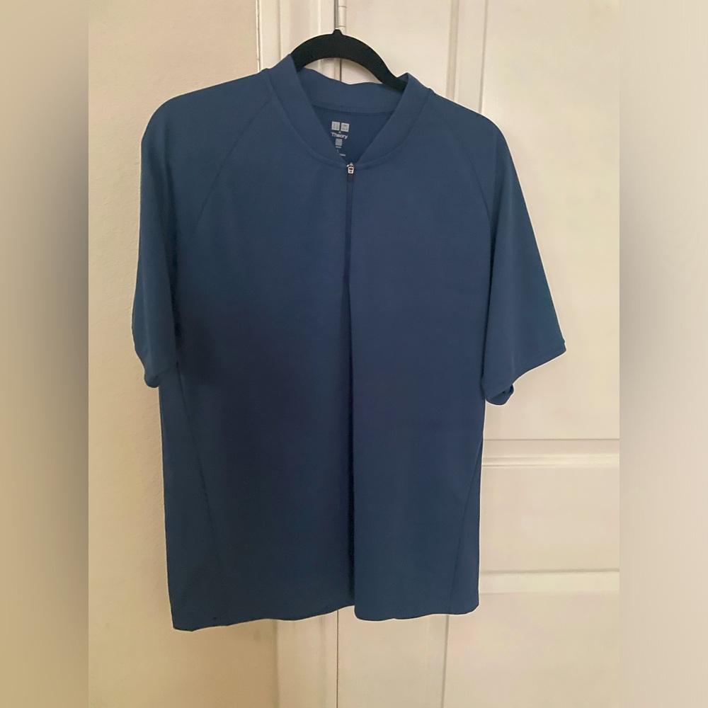 Uniqlo x Theory Men’s Navy No Collar Polar 1/4 Zip